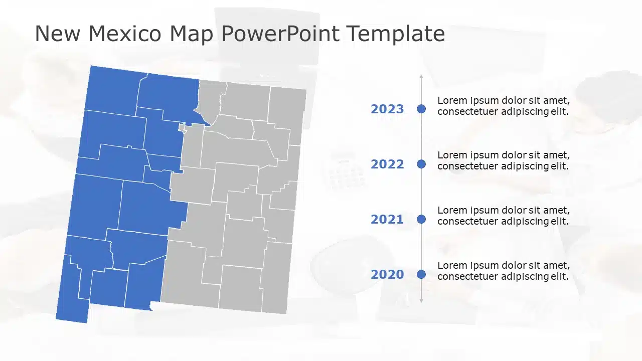 New Mexico Map 5 PowerPoint Template & Google Slides Theme