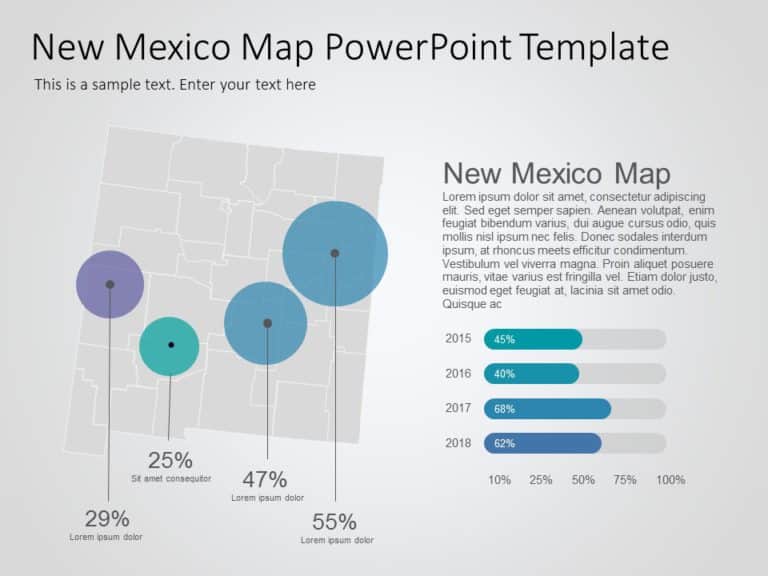 New Mexico Map 8 PowerPoint Template