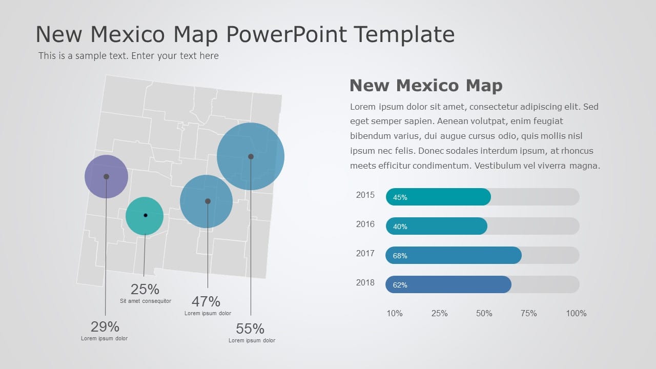New Mexico Map 8 PowerPoint Template & Google Slides Theme
