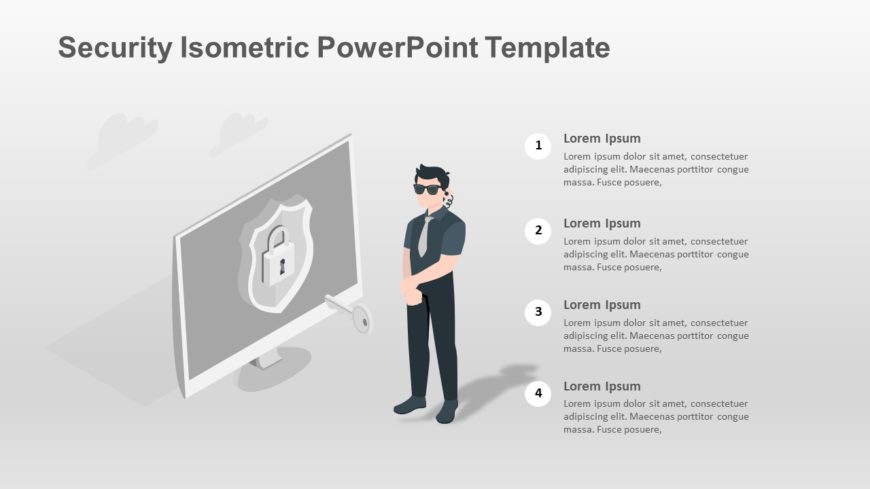 Security Isometric PowerPoint Template