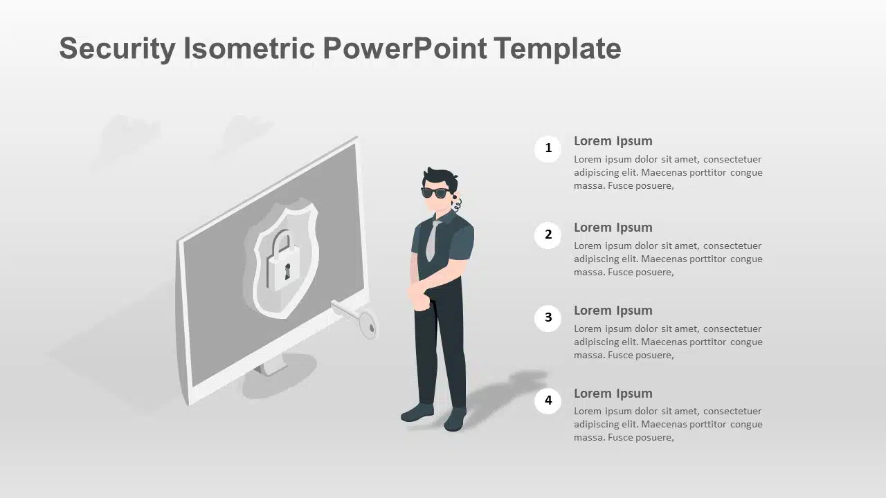 Security Isometric PowerPoint Template & Google Slides Theme