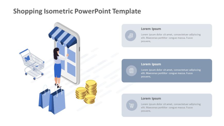 Shopping Isometric PowerPoint Template
