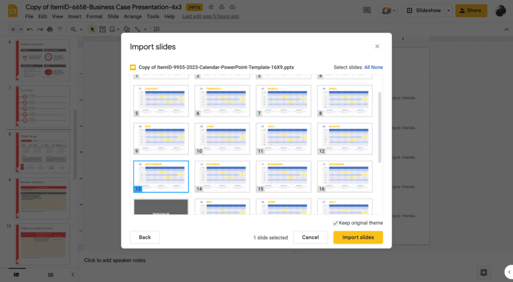 How To Insert A Calendar In Google Slides Google Slides Tutorials