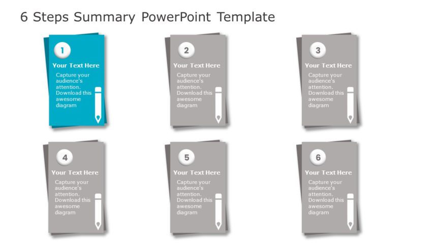 6 Steps Summary PowerPoint Template