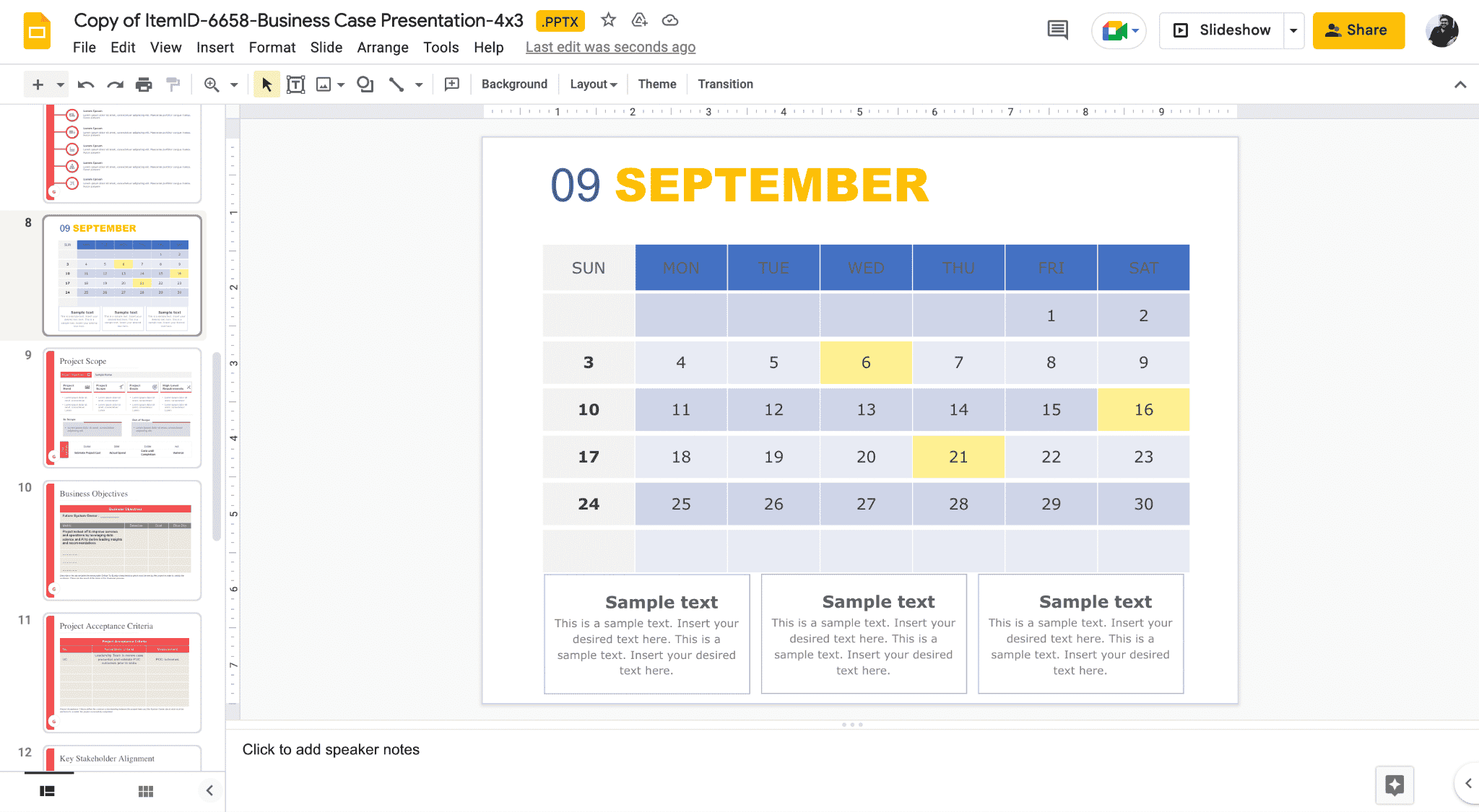 How To Make A Calendar In Google Slides