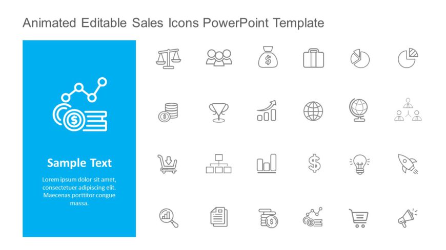 Animated Editable Sales Icons PowerPoint Template