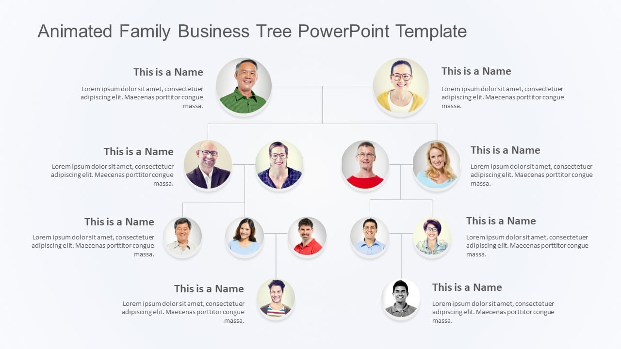 Animated Family Business Tree PowerPoint Template & Google Slides Theme