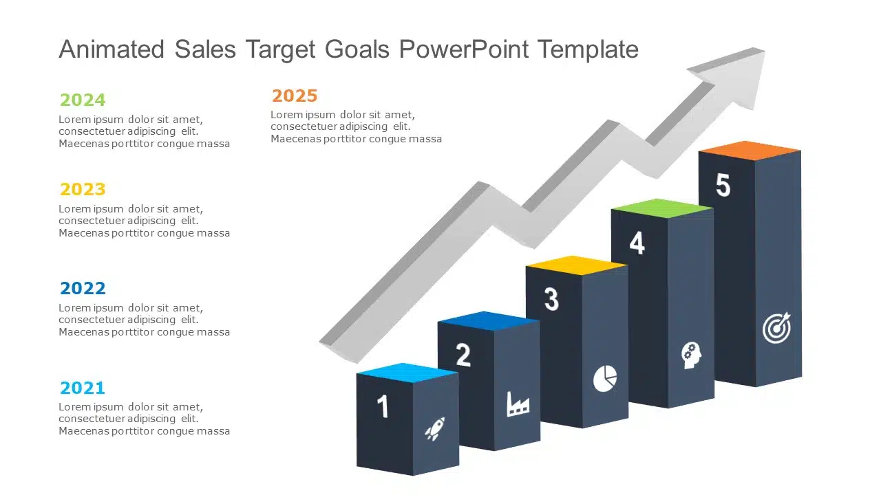 Animated Sales Target Goals PowerPoint Template & Google Slides Theme