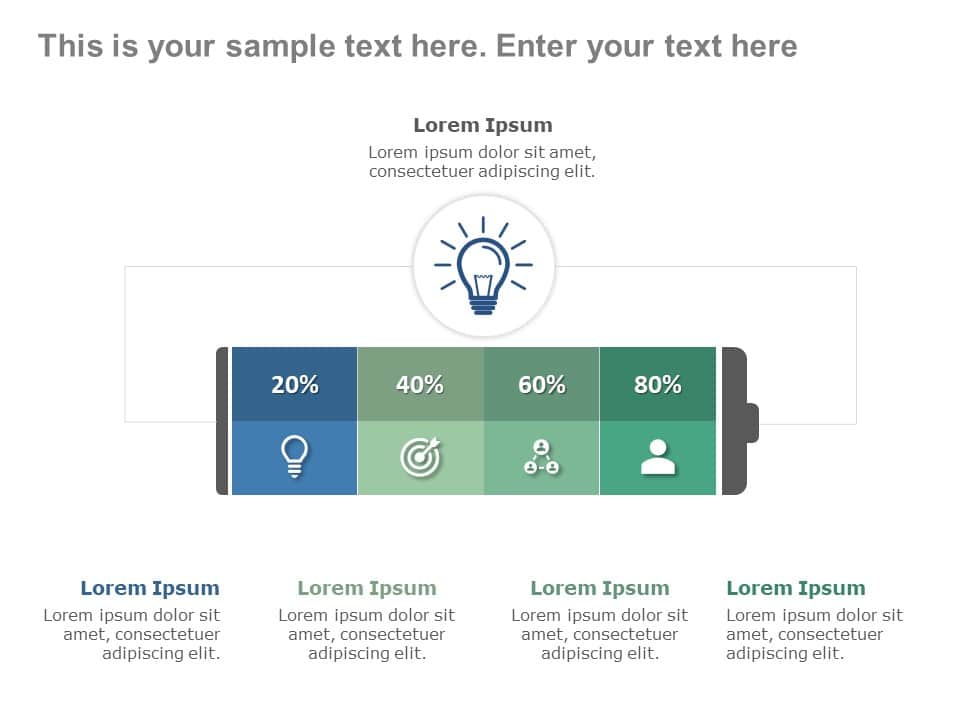 Example Powerpoint Kpi Indicator Free Battery KPI Indicator PowerPoint Template