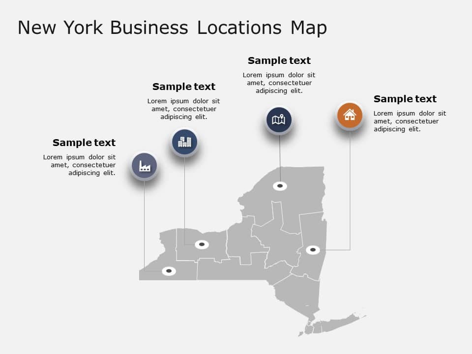New York Map 2 PowerPoint Template