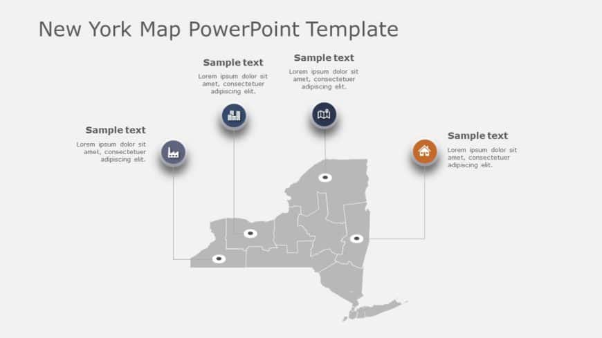 New York Map 2 PowerPoint Template