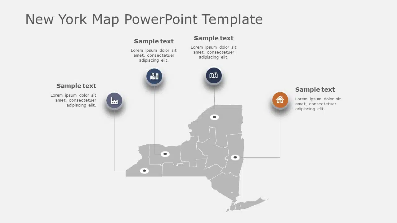 New York Map 2 PowerPoint Template & Google Slides Theme