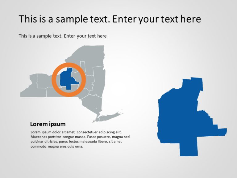 New York Map 3 PowerPoint Template