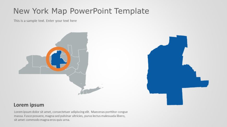 New York Map 3 PowerPoint Template