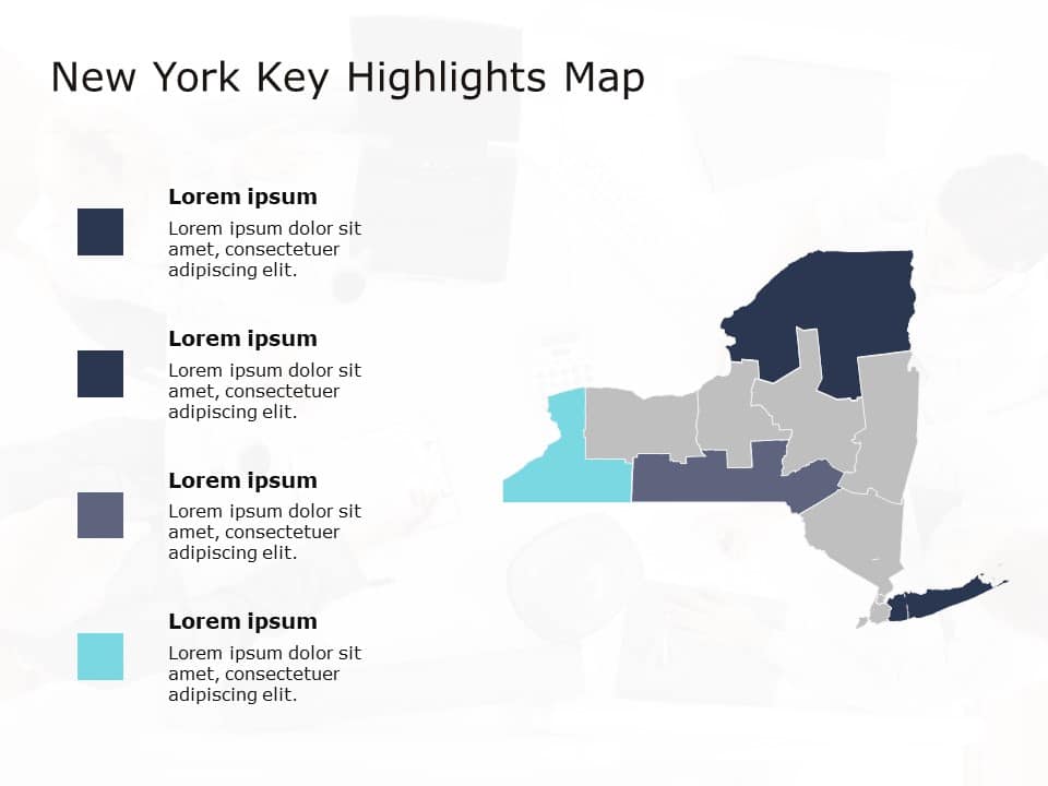 New York Map 4 PowerPoint Template