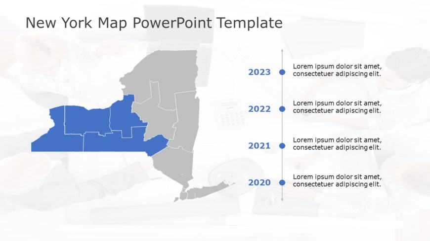 New York Map 5 PowerPoint Template