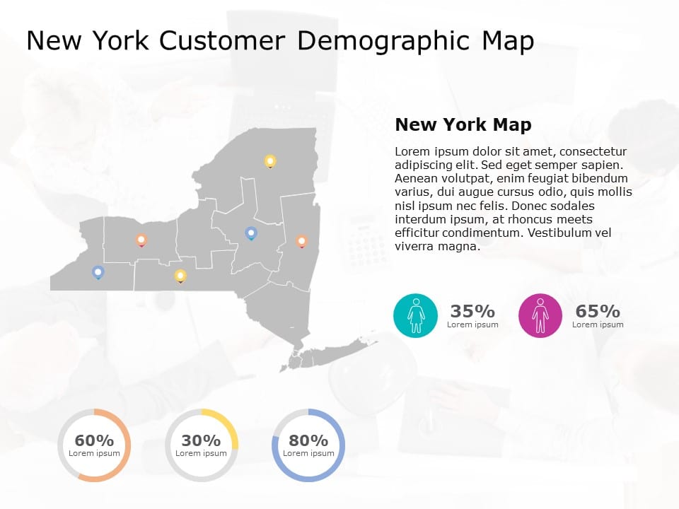 New York Map 6 PowerPoint Template