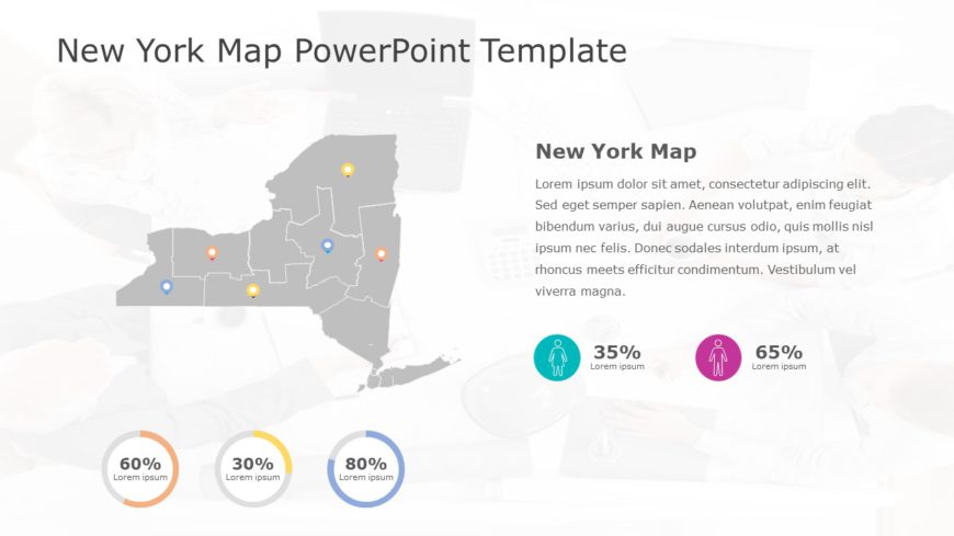 New York Map 6 PowerPoint Template