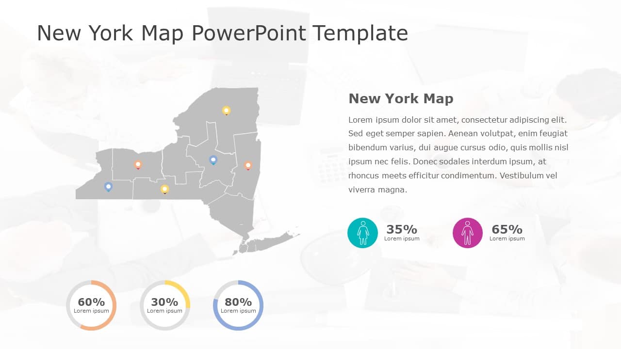 New York Map 6 PowerPoint Template & Google Slides Theme