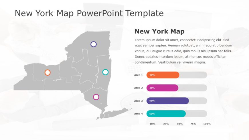 New York Map 7 PowerPoint Template