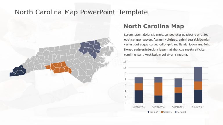 North Carolina Map 1 PowerPoint Template & Google Slides Theme