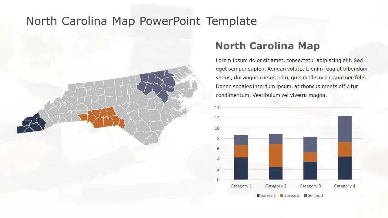 North Carolina Map 1 PowerPoint Template & Google Slides Theme