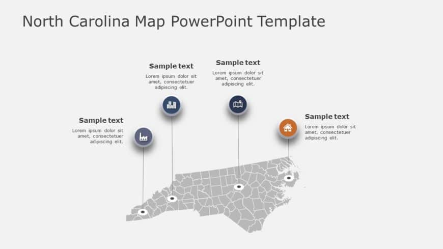 North Carolina Map 2 PowerPoint Template