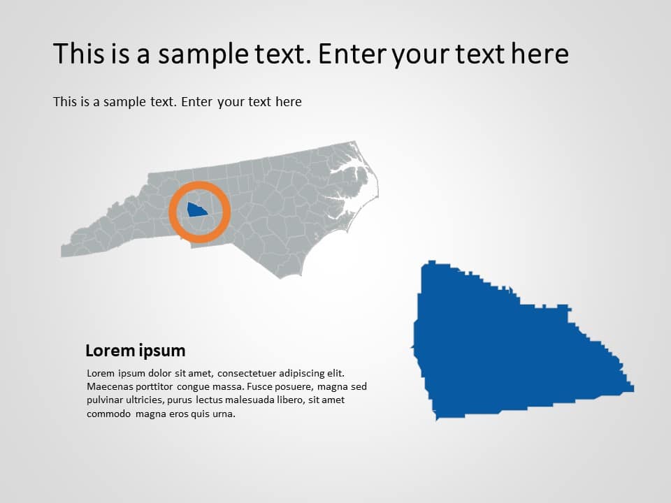 North Carolina Map 3 PowerPoint Template