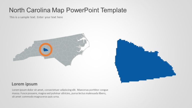 North Carolina Map 3 PowerPoint Template & Google Slides Theme