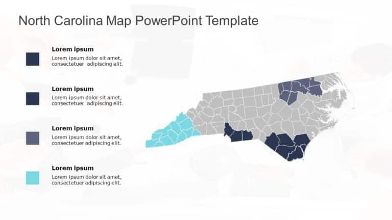 North Carolina Map 4 PowerPoint Template & Google Slides Theme