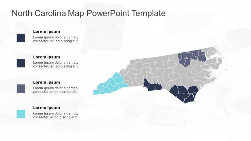 North Carolina Map 4 PowerPoint Template