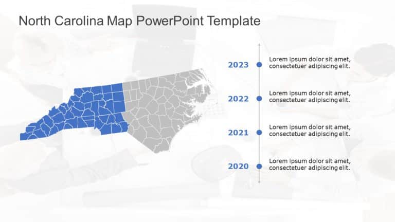 North Carolina Map 5 PowerPoint Template & Google Slides Theme