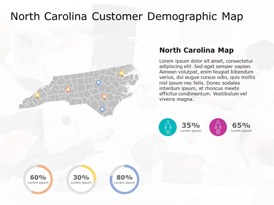 North Carolina Map 6 PowerPoint Template