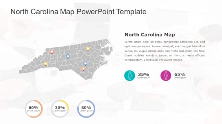 North Carolina Map 6 PowerPoint Template & Google Slides Theme