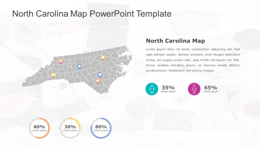 North Carolina Map 6 PowerPoint Template