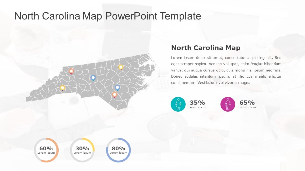 North Carolina Map 6 PowerPoint Template & Google Slides Theme