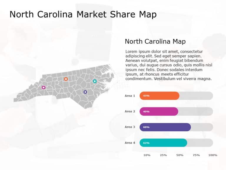 North Carolina Map 7 PowerPoint Template & Google Slides Theme