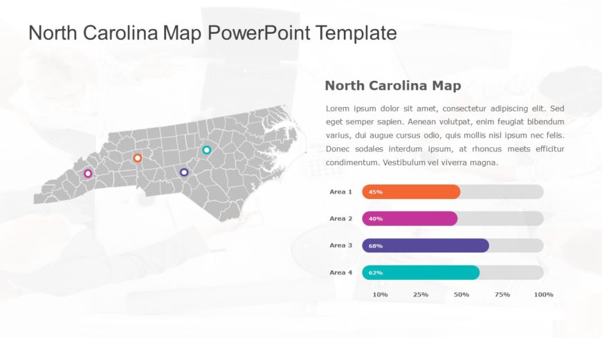 North Carolina Map 7 PowerPoint Template