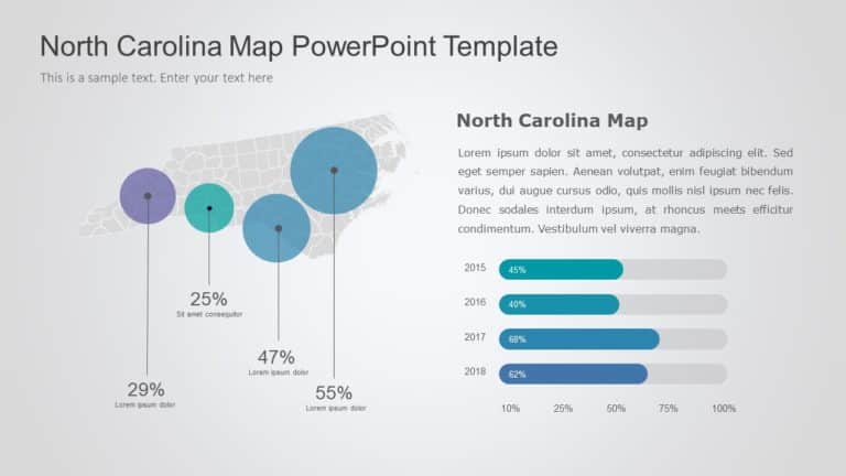 North Carolina Map 8 PowerPoint Template & Google Slides Theme