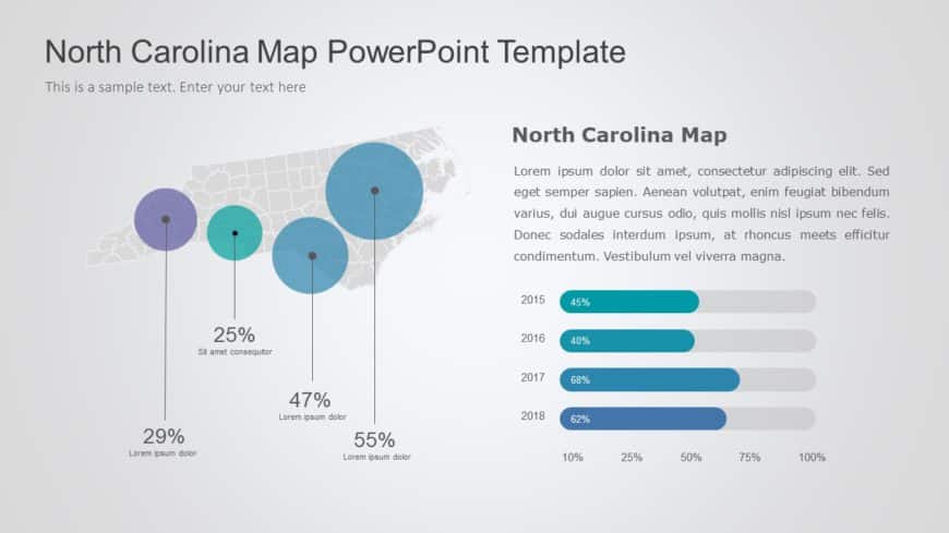 North Carolina Map 8 PowerPoint Template