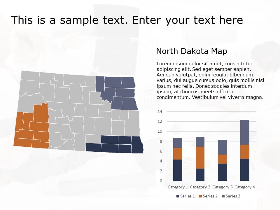 North Dakota Map 1 PowerPoint Template & Google Slides Theme