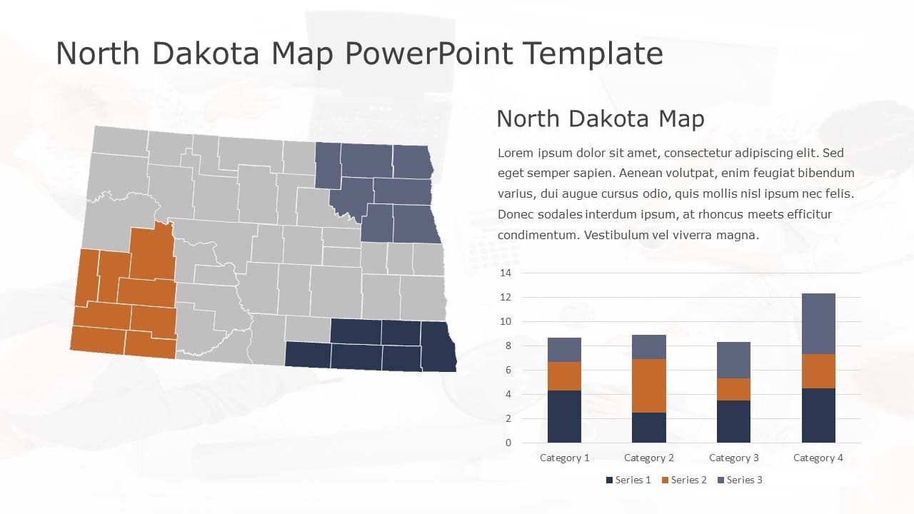 North Dakota Map 1 PowerPoint Template & Google Slides Theme