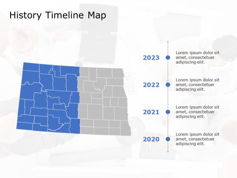 North Dakota Map 5 PowerPoint Template