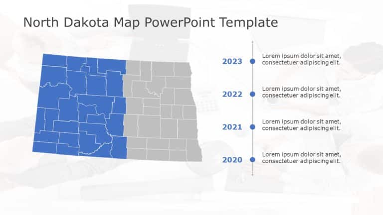 North Dakota Map 5 PowerPoint Template & Google Slides Theme