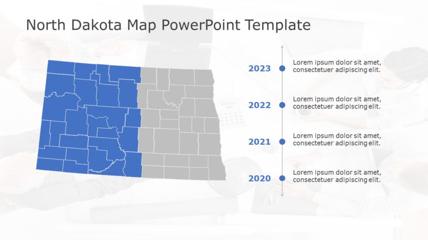 North Dakota Map 5 PowerPoint Template