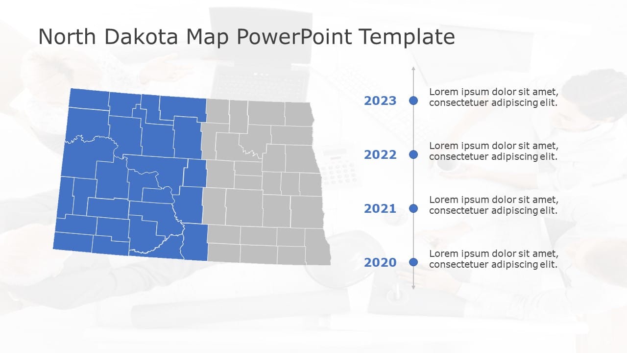 North Dakota Map 5 PowerPoint Template & Google Slides Theme