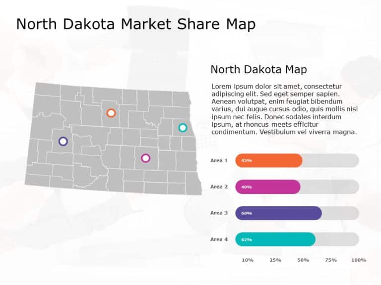 North Dakota Map 7 PowerPoint Template