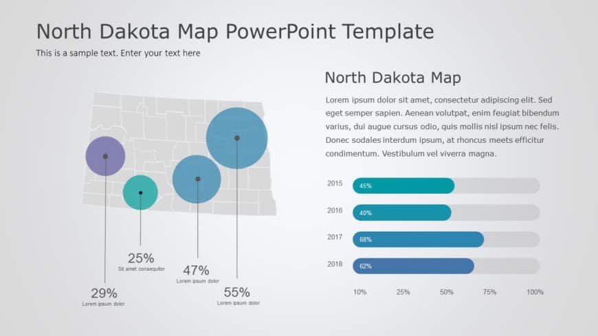 North Dakota Map 8 PowerPoint Template