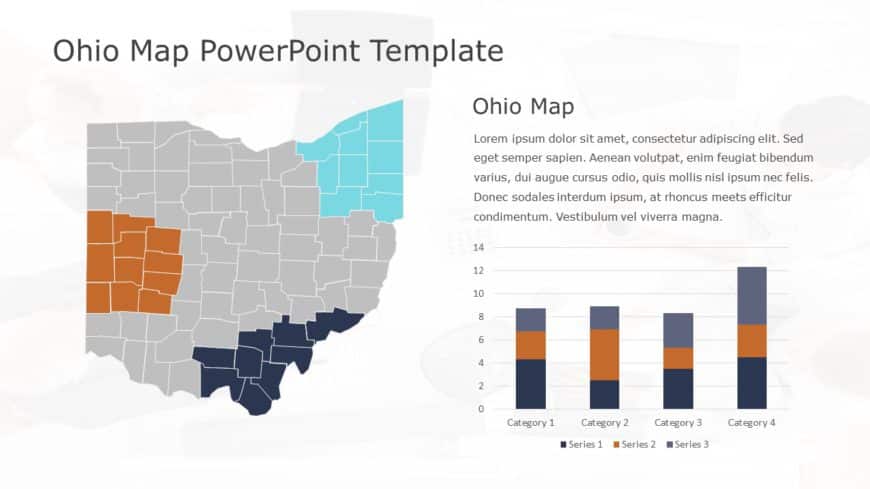 Ohio Map 1 PowerPoint Template