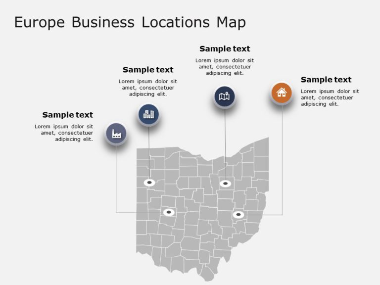 Ohio Map 2 PowerPoint Template